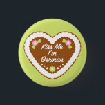Kiss Me I'm German Gingerbread Heart 1 Inch Round Button<br><div class="desc">Kiss Me I'm German Gingerbread Heart</div>