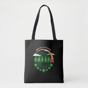 Kiss Me I'm Grateful Leprechauns Rainbow St Patric Tote Bag
