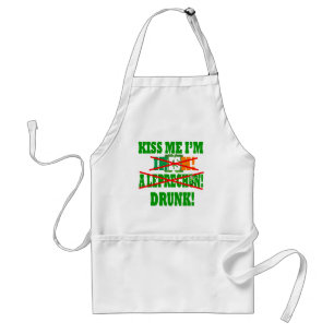 Kiss me I'm Irish, a leprechaun,drunk! Standard Apron