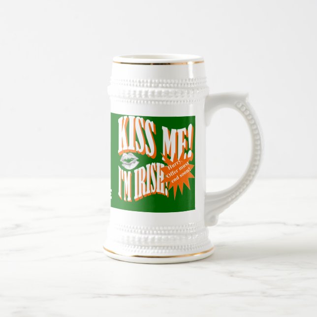 Kiss me I'm  Irish Beer Stein (Right)