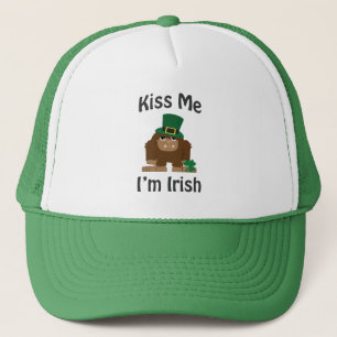 Kiss Me I'm irish Bigfoot Trucker Hat