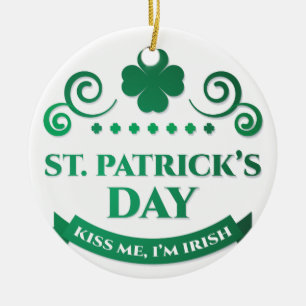 kiss me i'm irish ceramic ornament
