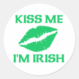 Kiss Me I'm Irish Classic Round Sticker