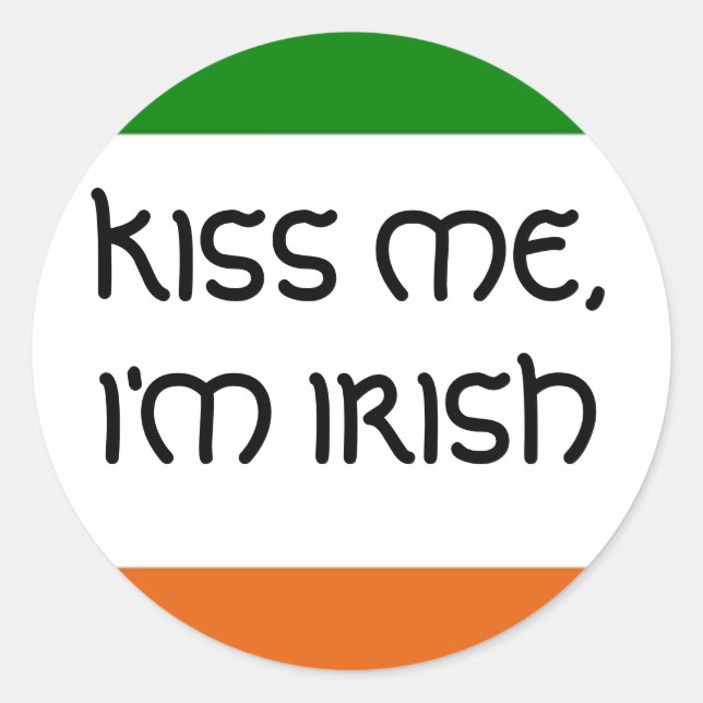 KISS ME, I'M IRISH CLASSIC ROUND STICKER (Front)