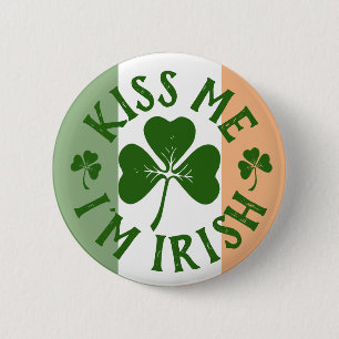 Kiss Me I'm Irish   Classic Saint Patrick's Day 2 Inch Round Button
