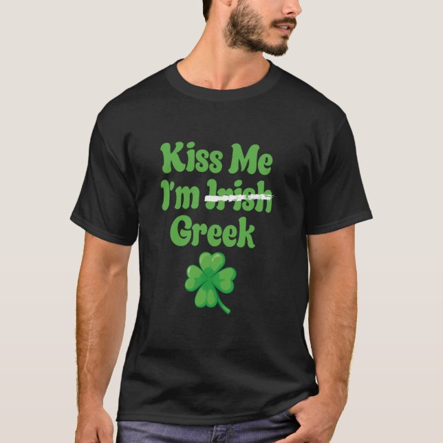 Kiss Me Im Irish Greek Long Sleeve T Shirt (Front)