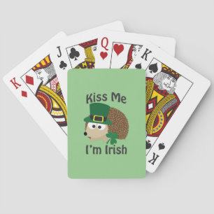 Kiss Me I'm Irish Hedgehog Playing Cards