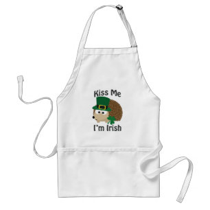 Kiss Me I'm Irish Hedgehog Standard Apron