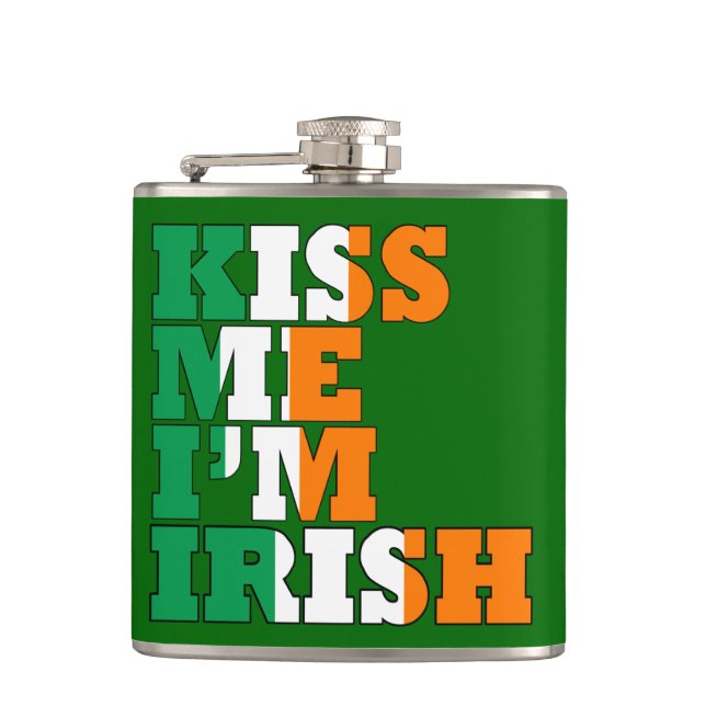 Kiss me I'm Irish Hip Flask (Front)