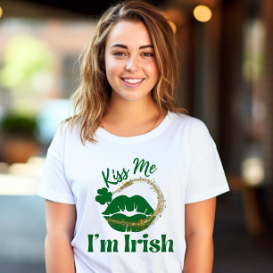 Kiss Me I'm Irish Lips Woman's T-Shirt