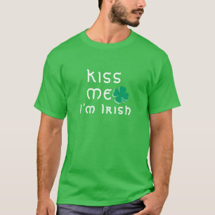 Kiss me I'm Irish Lucky Clover Shamrock Green T-Shirt