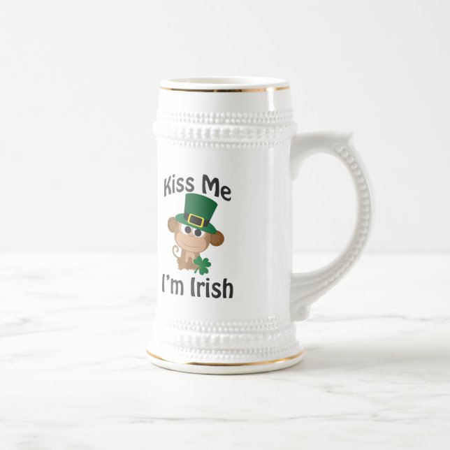 Kiss Me, I'm Irish! Monkey Beer Stein (Right)