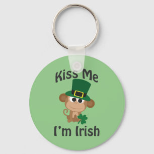 Kiss Me, I'm Irish! Monkey Keychain