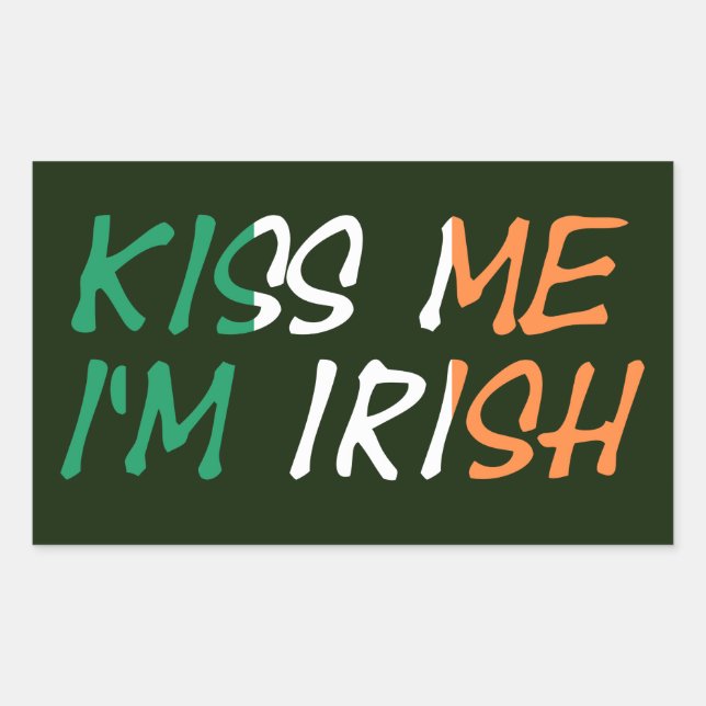 Kiss Me I'm Irish overlaid on Irish Flag stkcnt Sticker (Front)