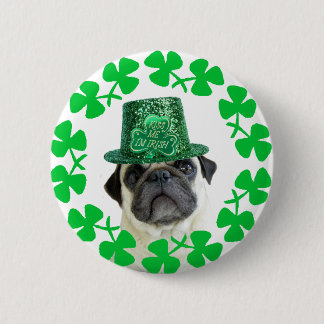 Kiss me i'm Irish pug button
