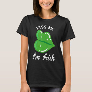 Kiss Me I'm Irish. Shamrock Clover Saint Patrick D T-Shirt