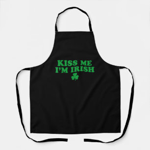 Kiss Me I'm Irish Shamrock, St Patricks Day For Me Apron