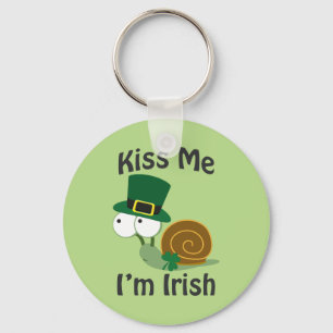 Kiss Me I'm Irish Snail Keychain