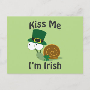 Kiss Me I'm Irish Snail Postcard