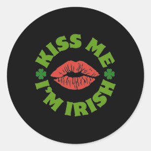 Kiss Me I'm Irish St Patricks Day Celebration Shen Classic Round Sticker