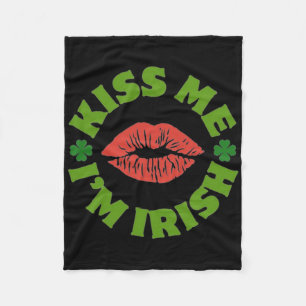 Kiss Me I'm Irish St Patricks Day Celebration Shen Fleece Blanket