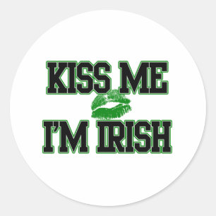 Kiss Me I'm Irish, St Patricks Day Classic Round Sticker
