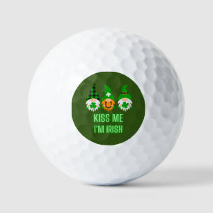Kiss Me I'm Irish St. Patrick's Day Gnome Shamrock Golf Balls
