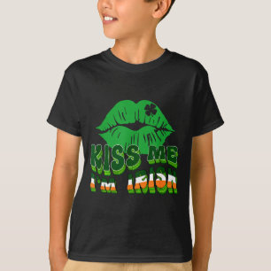 Kiss Me Im Irish St. Patricks Day Lips &amp; Irela T-Shirt