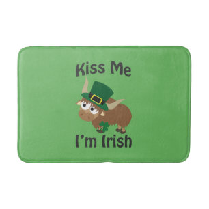 Kiss Me Im Irish St Patricks Day Yak Bath Mat