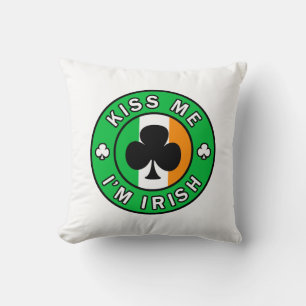 Kiss Me I'm Irish Throw Pillow