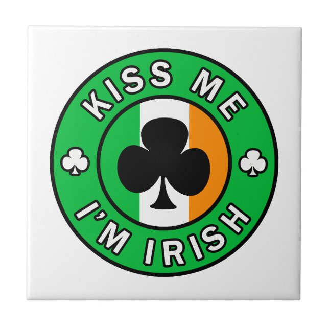 Kiss Me I'm Irish Tile (Front)