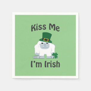 Kiss Me I'm Irish Yeti Napkin