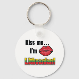 Kiss me I'm Lithuanian Keychain