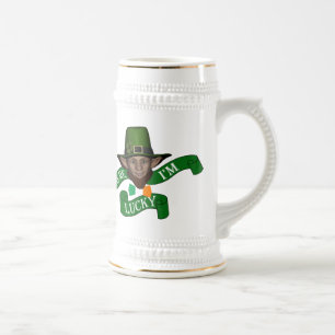 Kiss me I'm lucky, Irish leprechaun Beer Stein