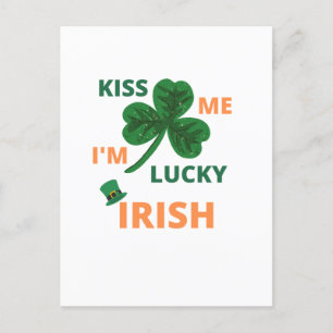 Kiss me i'm lucky irish  postcard