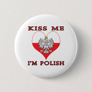 Kiss Me I'm Polish 2 Inch Round Button