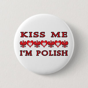Kiss Me I'm Polish 2 Inch Round Button