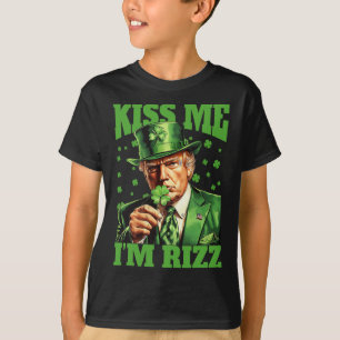 Kiss Me I'm Rizz Trump St Patricks Day Irish Lucky T-Shirt