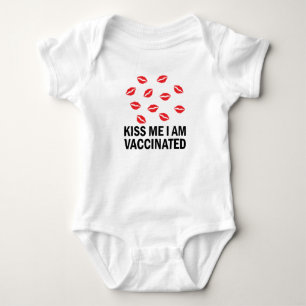 kiss me im vaccinated baby bodysuit