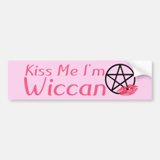 Kiss Me I'm Wiccan Bumper Sticker (Front)