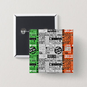 Kiss Me Irish Flag 2 Inch Square Button