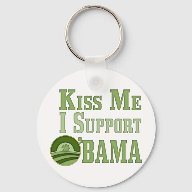 Kiss Me Irish Obama Keychain (Front)
