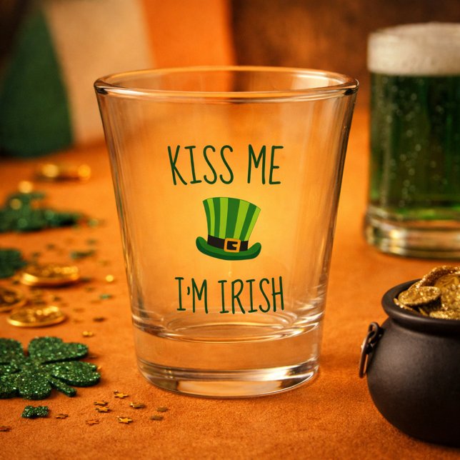 Kiss Me Irish Top Hat Shot Glass (Creator Uploaded)