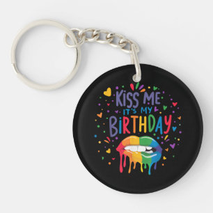 Kiss Me It's My Birthday Keychain