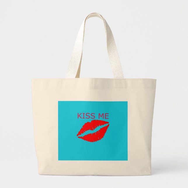 Kiss Me Large Tote Bag (Front)