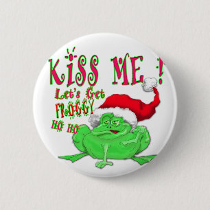 Kiss Me lets get Froggy 2 Inch Round Button
