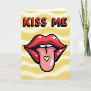 Kiss Me Lips Pop Art Love Card