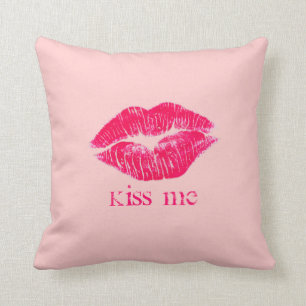 Kiss Me Lips Throw Pillow
