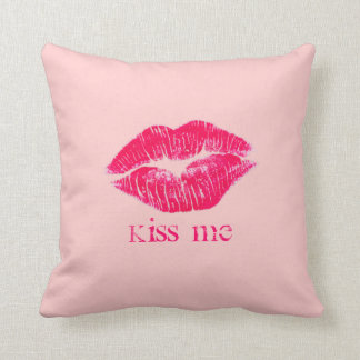 Kiss Me Lips Throw Pillow