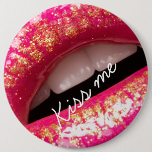 kiss me love lips lipstick background Case-Mate iP 6 Inch Round Button